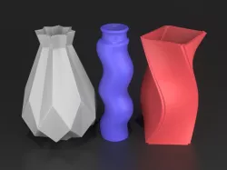 Pack 3 Flower Vase 3D printable models