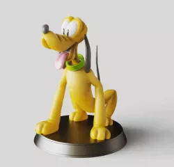 Pluto-dog- Christmas - canine-sitting pose-FANART FIGURINE