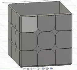 Rubiks Cube 3D printed open box with Rubiks Cube exterior look