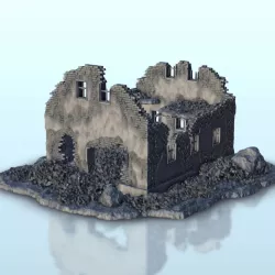 Ruined building 8 - Flames of war Bolt Action WW2 Modern Warhammer