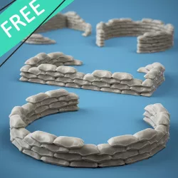 Sandbag Barrier - RESIN 3D PRINT STL FILES FREE