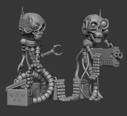 Servo Dynamic Duo Skull Display Figures Bundle