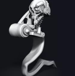 Servo Scribe Skull Display Figure