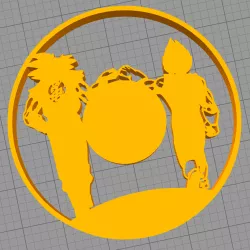 Silueta dragon ball para decoración o reloj
