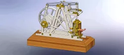 single cylinder balance beam steam engine