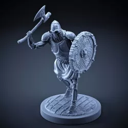 Skeleton - Heavy Infantry - Axe + Round Shield - Attack Pose