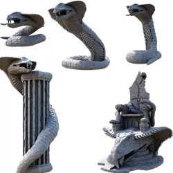 Snake Temple Pack 1 Statues, Thrones and Giant Cobra Snakes
