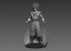 Son Goku Dragon Ball fan-art statue 3dprint