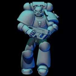 Space trooper Marine (simple run) - War hammer  - free model - tabletop