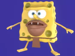 Spongebob Caveman meme sculpture art 3D print