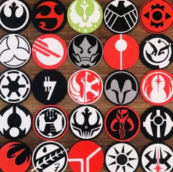 Star Wars Biggest Coaster 80 mm Collection Badget 25 x Easy Print Logo