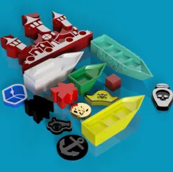 Tiny Epic Pirates Print and Play components