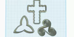 Triquetra cutter, Holy Trinity or triskelion stamp, cross shape cutter, Cookie cutter, Polymer Clay Cutter, earrings