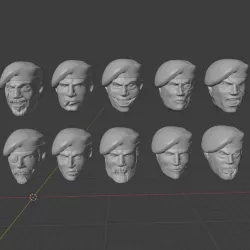 Unique Beret Heads for Heroic Scale Wargaming