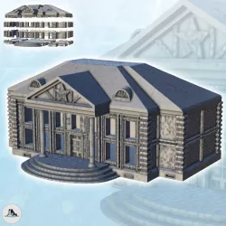 Urban central hall with access stairs and double columns (2) - Flames of war Bolt Action USSR WW2 Cold Era Modern Russia