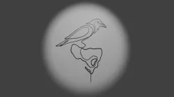 Wall Painting - Skull & Crow