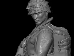 WW2 PARATROOPER WITH THOMPSON SUBMACHINE GUN