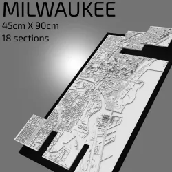 3D Milwaukee | Digital Files | 3D STL File | Milwaukee 3D Map | 3D City Art | 3D Printed Landmark | Model of Milwaukee Skyline | 3D Art