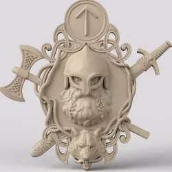 3D model STL Thor panel with a wolf