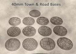 40mm Town & Road Bases for Dungeons & Dragons and other Tabletop Games
