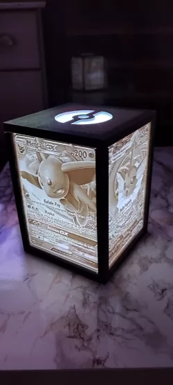 box lithophanie lamp or Pokemon card night light