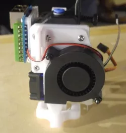 Carriage for BMG and BLTouch with Duct and RJ45 mounts, "Over the Top" Style