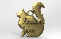 Cat persian mom pendant