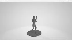 Girl with Cricket Bat for post apocalyptic/zombie mini table top