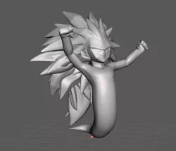 Gotenks Ghost (SSJ1 + SSJ3) 3D Model
