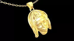 Head Mary Michelangelo Sculpture pendant jewelry gold necklace medallion 3d print model