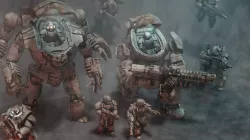 Mech pilot powered armour prototypes (crimson steel faction)