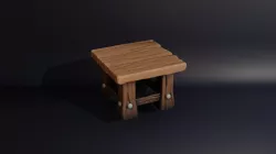 Medieval miniature rectangular stool