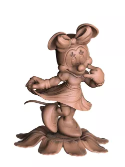 Minnie mouse with flower. STL 3d printable