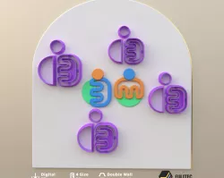 POLYMER CLAY CUTTERS Abstract Art cutters, made in 4 sizes and 2 cut versions/EULITEC.COM/CC/COPYRIGHTED LICENSE