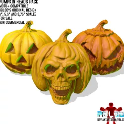 Pumpkin Heads pack for action figures (many scales)