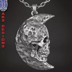 skull Pendant jewelry Moon skull v1 stl file