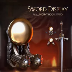 Sword Display - Wall Mount Hook Display Stand