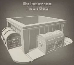 Treasure Chest Themed Bases for Dice Containers or Display Case for Miniatures
