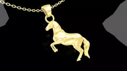 War Horse Sculpture Pendant jewelry Gold 3D print model