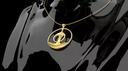 Yoga Pendant Jewelry Sculpture Necklace Medallion Gold 3D Print Model
