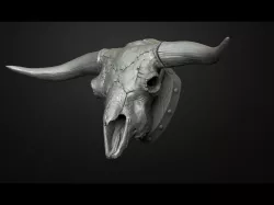 Bull Scull Scary Bull Scull Decor on wall 3D print model
