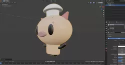 Cute little chef pig, blender and stl