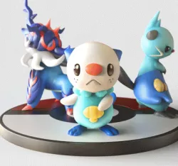 Dewott ,Oshawott, Hisuian Samurott evolution - FAN ART - POKÉMON FIGURINE -POKEMON LEGENDS ARCEUS