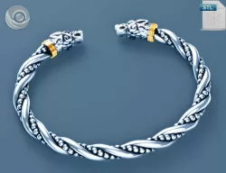 Geri and Freki Silver band, Fenrir bracelet, Ragnarok viking jewelry, Thor's wolfs arm ring