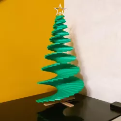 Giant Christmas tree with small printer
