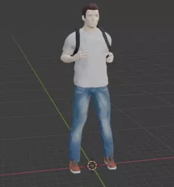 H7 Young man with backpack standing