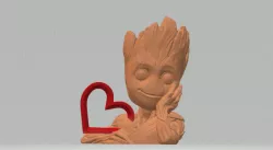 Heart with baby groot i love u