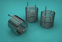 Helical pipe coil