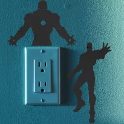 Iron man - 2D - silhouette light switch - wall decor