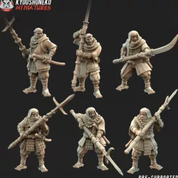 Japanese sohei monk spearmen
